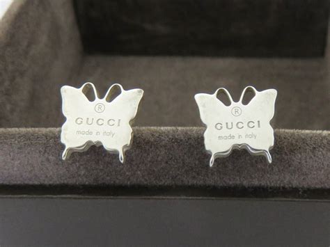 gucci stud earring|gucci sterling silver butterfly earrings.